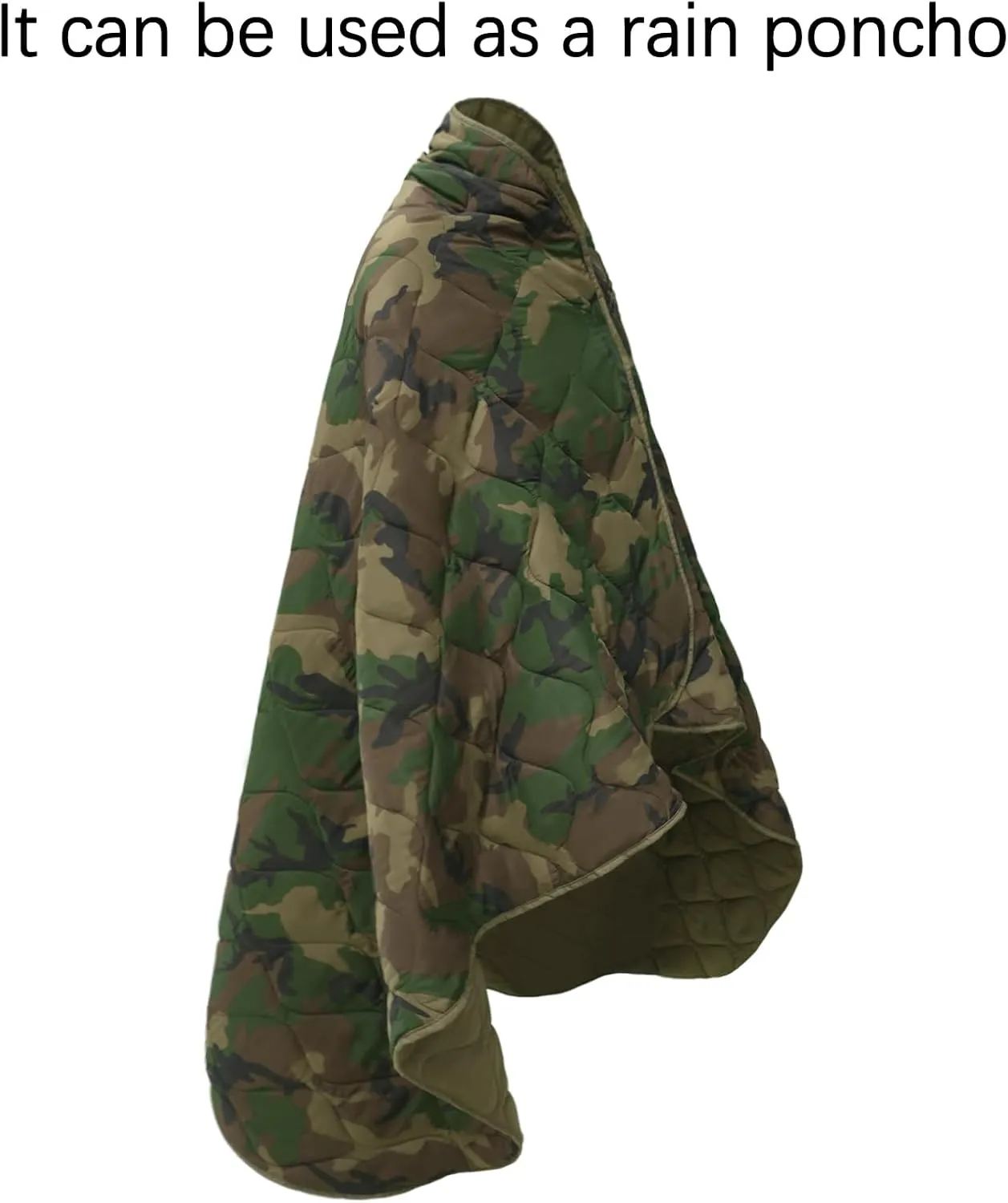 Poncho Liner Military Insulation Outdoor Camping Blanket for Travel, Beach, Grass, Picnic, Car Emergency, Outdoor, Survival