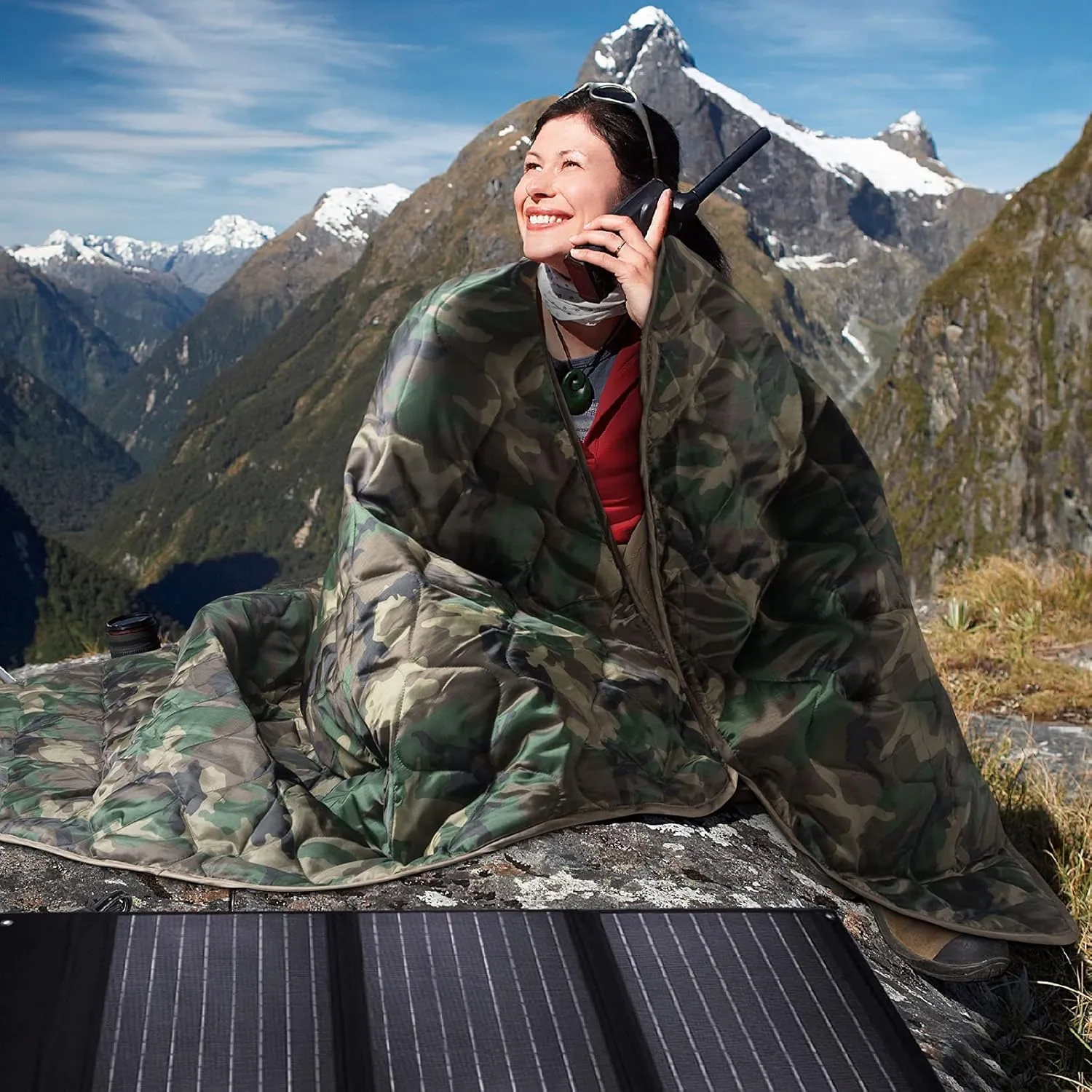 Poncho Liner Military Insulation Outdoor Camping Blanket for Travel, Beach, Grass, Picnic, Car Emergency, Outdoor, Survival