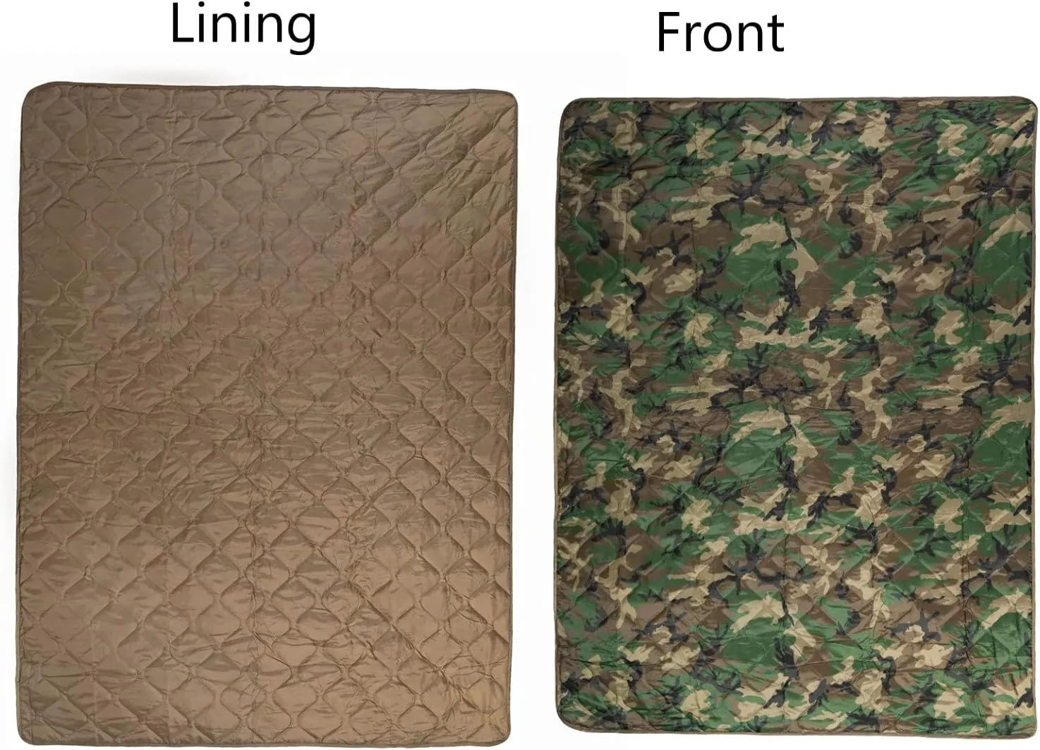 Poncho Liner Military Insulation Outdoor Camping Blanket for Travel, Beach, Grass, Picnic, Car Emergency, Outdoor, Survival