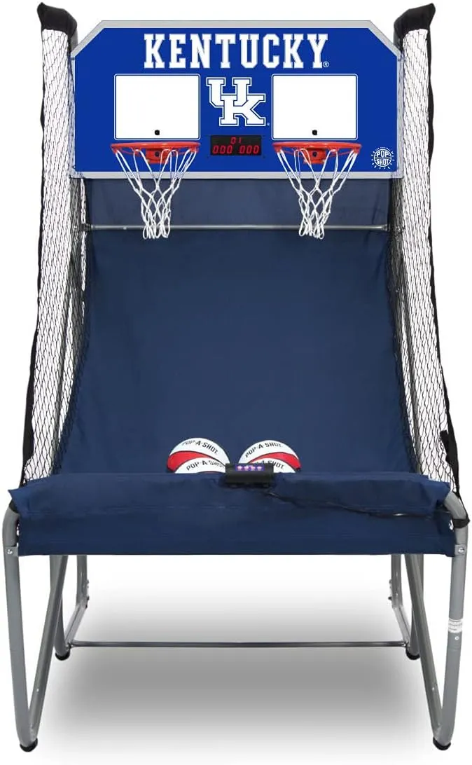 Pop-A-Shot - Home Dual Shot with Kentucky Wildcats NCAA Graphics l Sensor Scoring l 16 Game Modes l 7 Balls l Foldable Storage l for All NCAA Fans