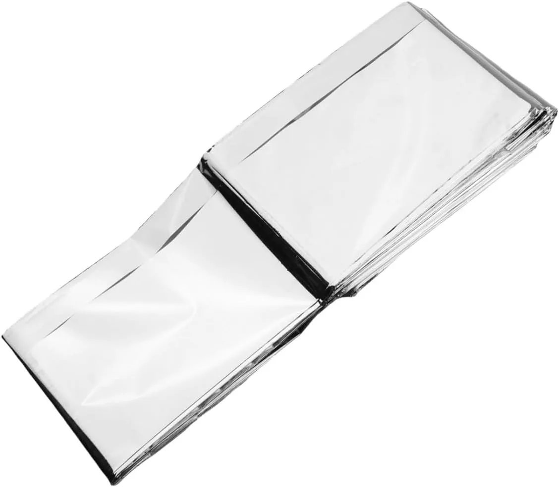 POPETPOP 5pcs Thermal Blanket Emergency Blanket Camping Equipment Silver