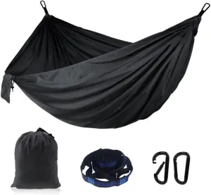 Portable 2 Person Hammock Set, Camping Essentials & Camping Gifts, Portable Hammock Single or Double Hammock for Outdoor