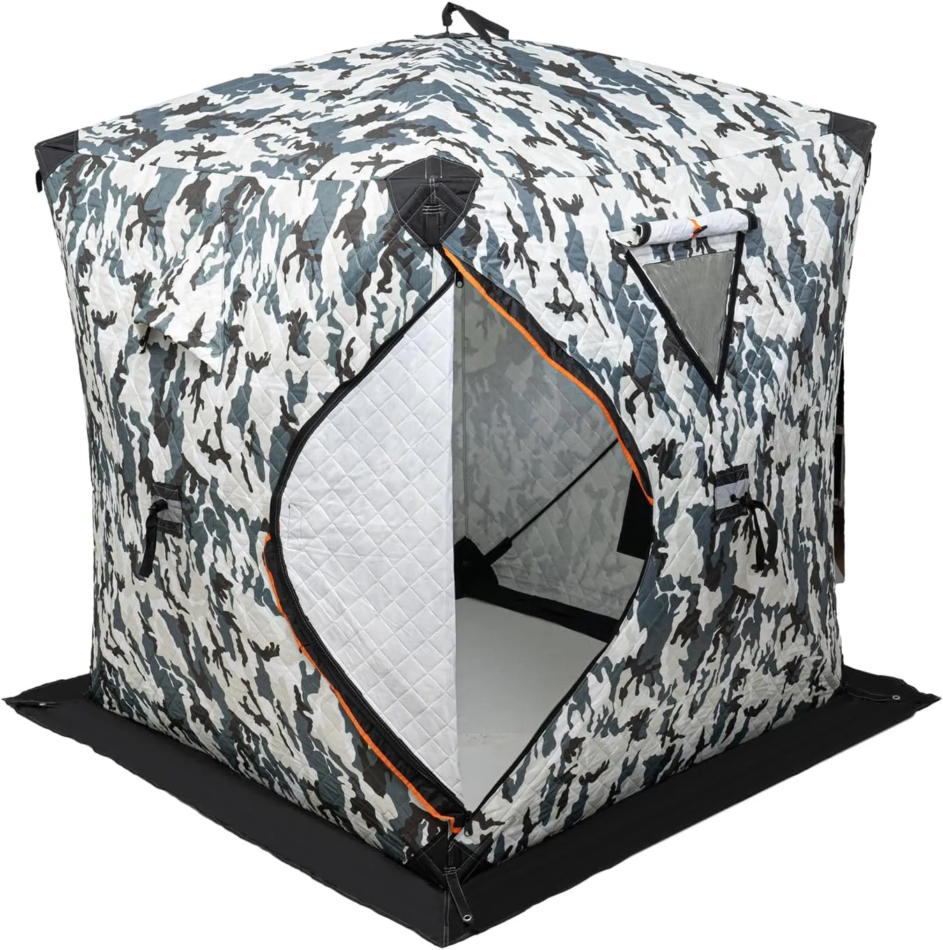 Portable 2 Person Ice Fishing Tent with Packing Bag and Handbag，Freestanding Insulated Ice Fishing Shelter Thermal,Ice Fishing Shanty with Insulated Layer for Out Ice Fishin and Picnics