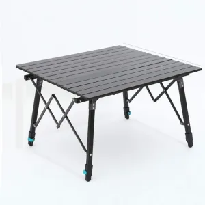 Portable Aluminum Folding Table Height Adjustable Easy Storage of Tote Bags Essentials for Traveling and Camping BBQ Cooking Table Dining Table Anti-Slip Feet