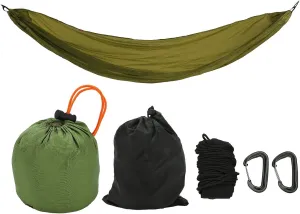 Portable Camping Hammock, 200kg Bears Parachute Hammock, Collapsible Lightweight Parachute Outdoor Hanging Rope Swing for Camping Backpacking Hiking (Army Green)
