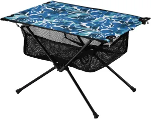 Portable Camping Table Blue Color Tropical Summer Flower Outdoor Foldable Camp Tables for Outside, Camping, Hiking, Tailgating