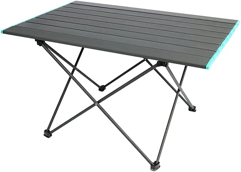 Portable Camping Table, Foldable Aluminum Alloy Picnic Table, with Storage Bag, Suitable for Outdoor, Camping, Picnic, Barbecue, Beach, Fishing (Large)