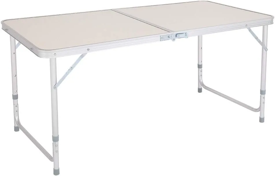 Portable Folding Aluminum Camp Table with Carry Handle, Folding Picnic Table Camping Table Folding Table Aluminum Fold Up Camp Dining Table for Picnic Beach BBQ Cooking Outdoor and Indoor