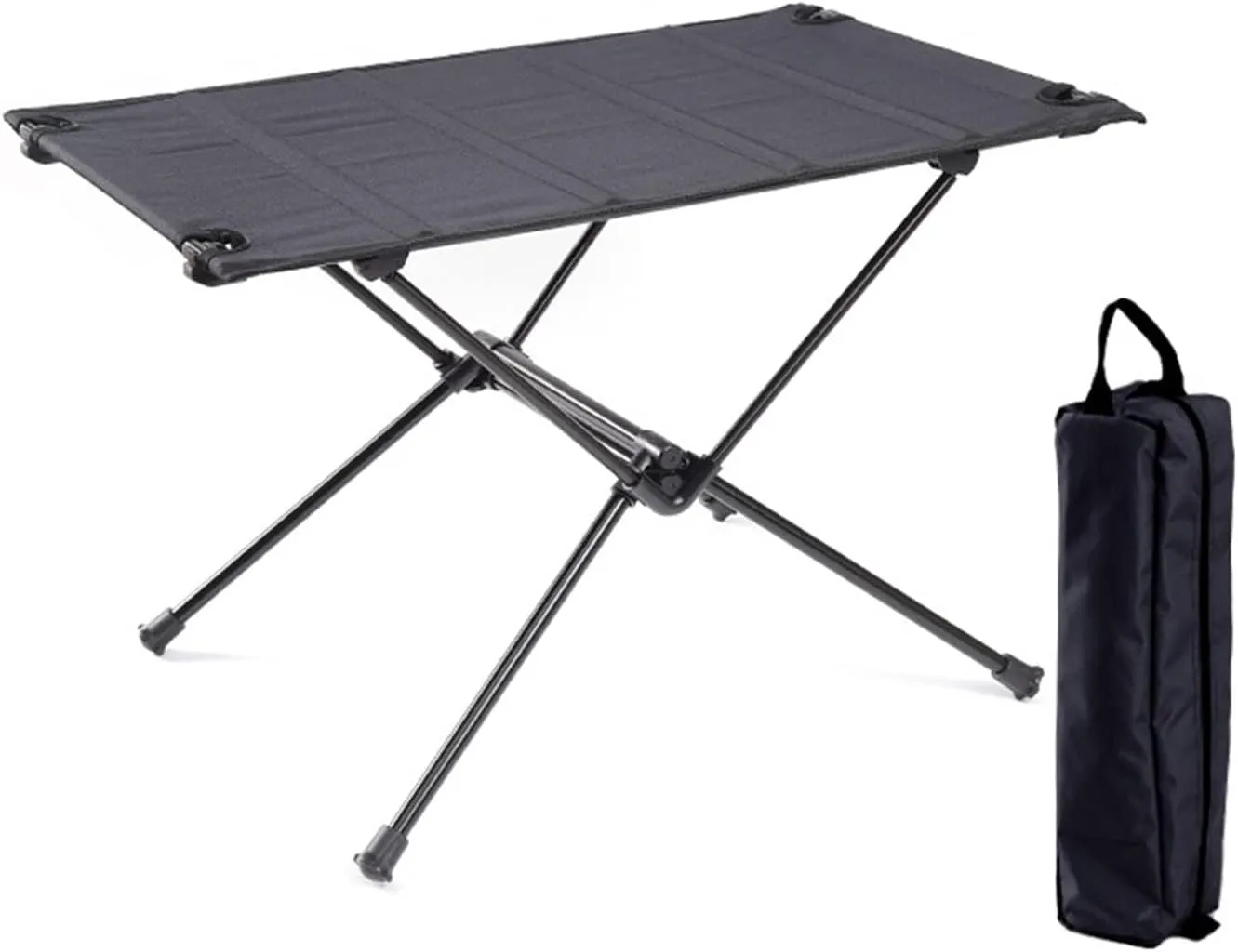 Portable Folding Camping Table Lightweight Aluminum Picnic Table for Outdoor Travel BBQ Computer Desk Bed Desk Black