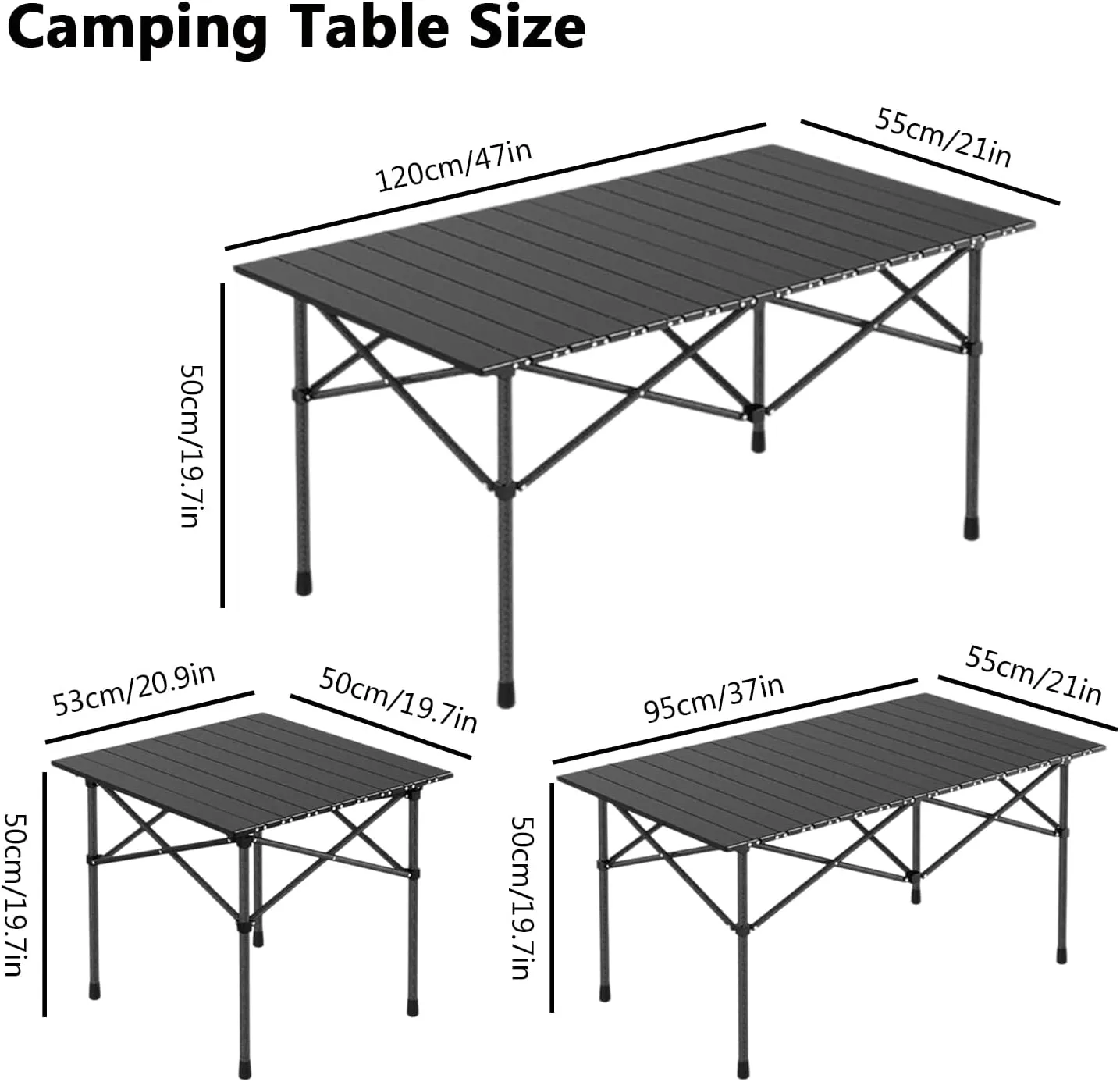 Portable Folding Camping Table, Roll-Up Aluminum Table with Carry Bag, Compact and Lightweight Design for Beach, Travel, and Outdoor Cooking Light Yellow 50×53×50cm/19.7×20.9×19.7in