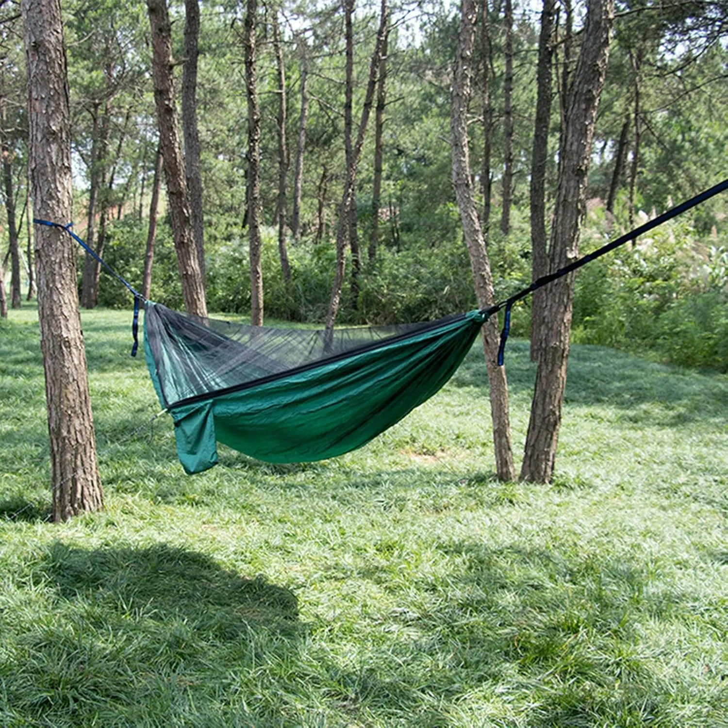 Portable Hammocks, Camping Hammock with Mosquito Net,Travel Lightweight Hammocks with Tree Straps and Solid Carabiners, Hold Up to 660lbs (Green2)