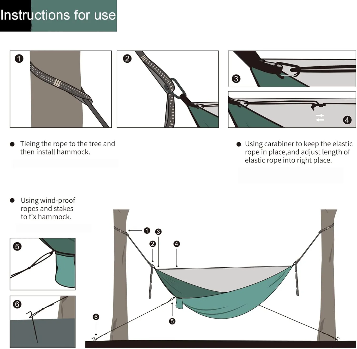 Portable Hammocks, Camping Hammock with Mosquito Net,Travel Lightweight Hammocks with Tree Straps and Solid Carabiners, Hold Up to 660lbs (Green2)