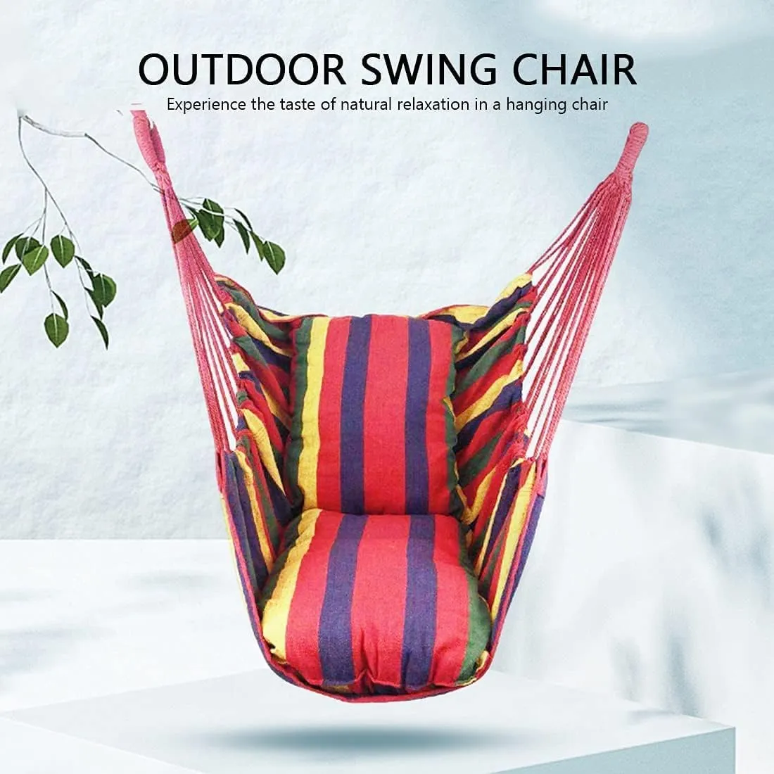 Portable Hammocks Outdoor Hammock Thicken Chair Hanging Portable Relaxation Canvas Swing Travel Camping Lazy Chair Hammock for Outdoor(Coffee B)