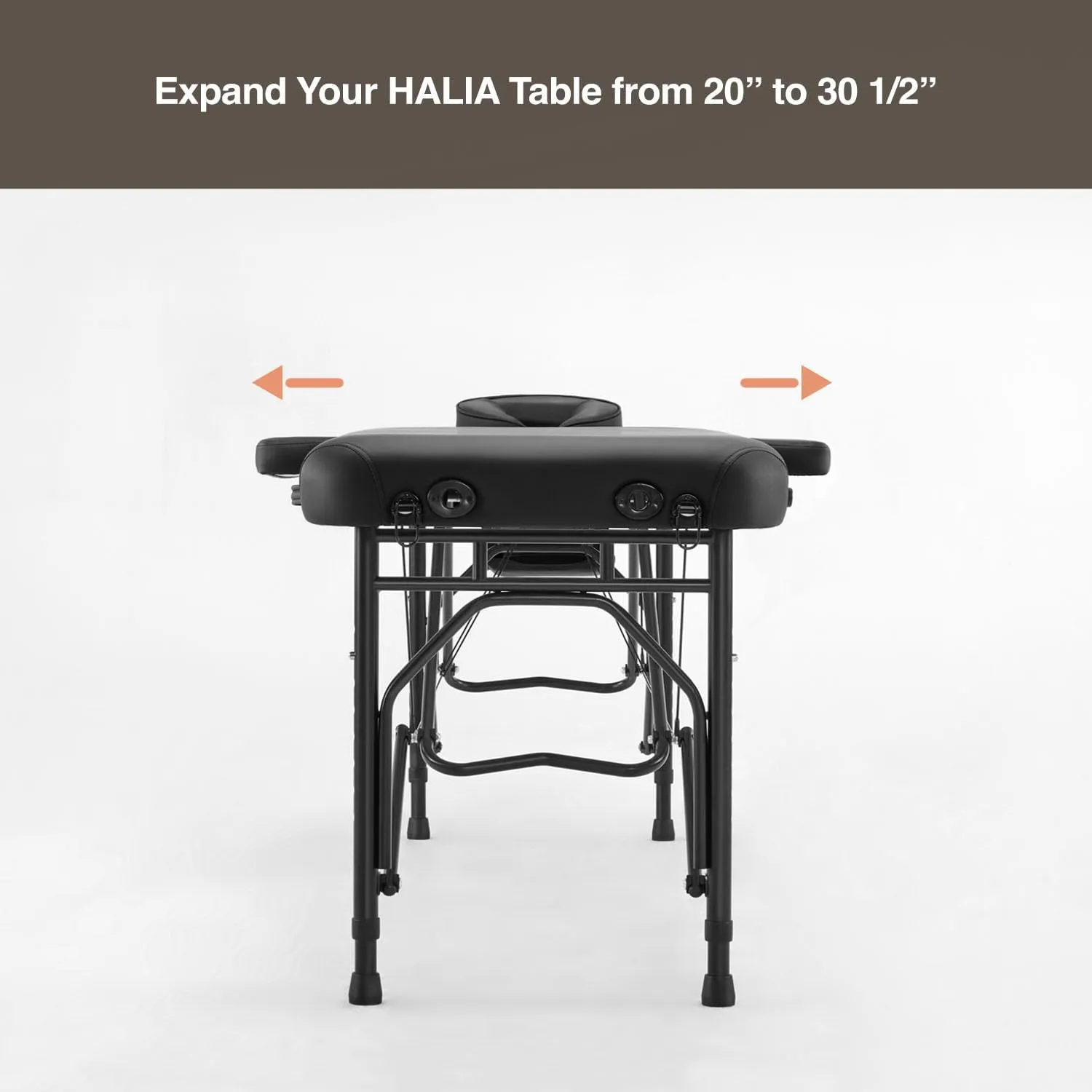 Portable Massage Table, Ultra-Light Travel-Sized Aluminum Foldable Massage Table, Wide Spa Bed Package 302 Halia (Black, with Side Arm Extensions)