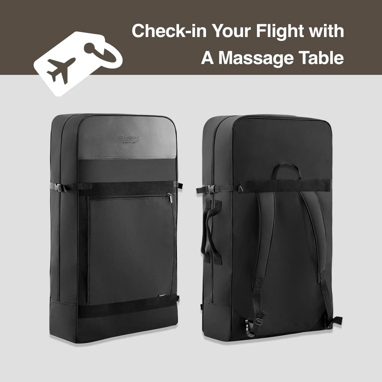 Portable Massage Table, Ultra-Light Travel-Sized Aluminum Foldable Massage Table, Wide Spa Bed Package 302 Halia (Black, with Side Arm Extensions)