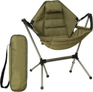 Portable Outdoor Camping Chair, Folding and Rocking Hammock Chairs, Equipped with Storage Bag, Multi Angle Adjustment Leisure Type