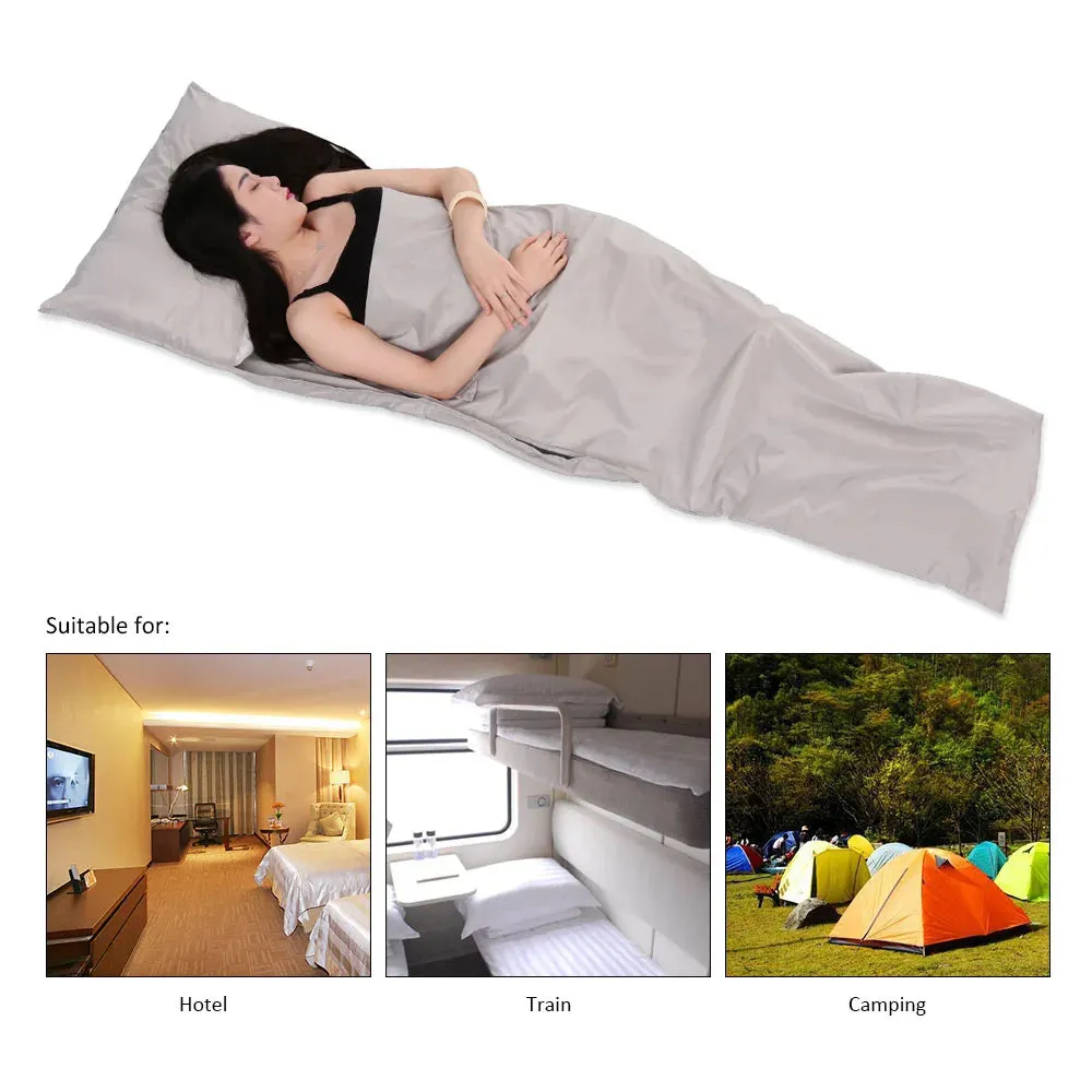 Portable Outdoor Camping Sleeping Bag Liner with Pillowcase - Lightweight, Ideal for Business Trips & Hotels