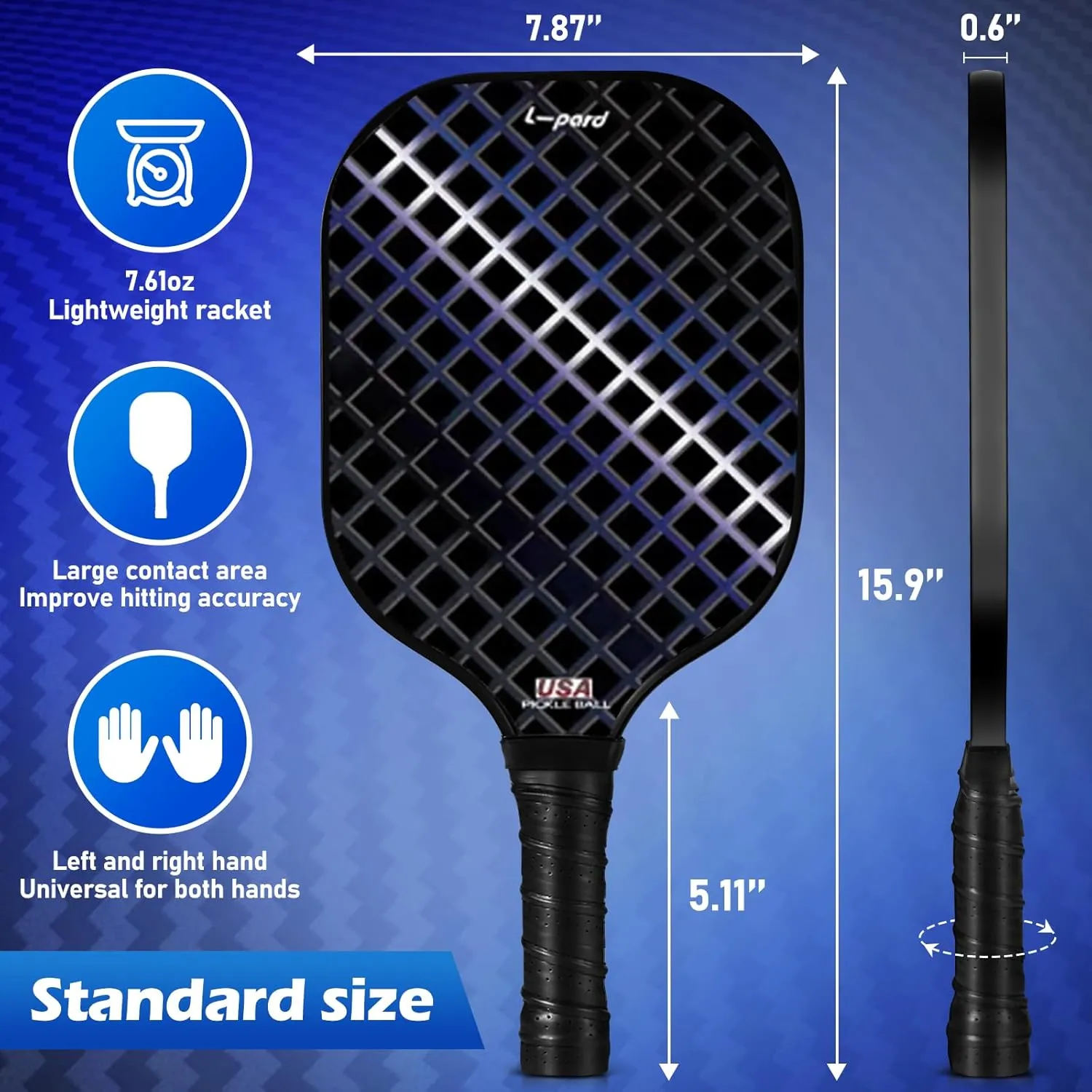 Premium Pickleball Set - Carbon Fiber Material -Includes 2 Pickleball Paddles, Perfect for Men and Women - Ideal Pickleball Gifts for Players