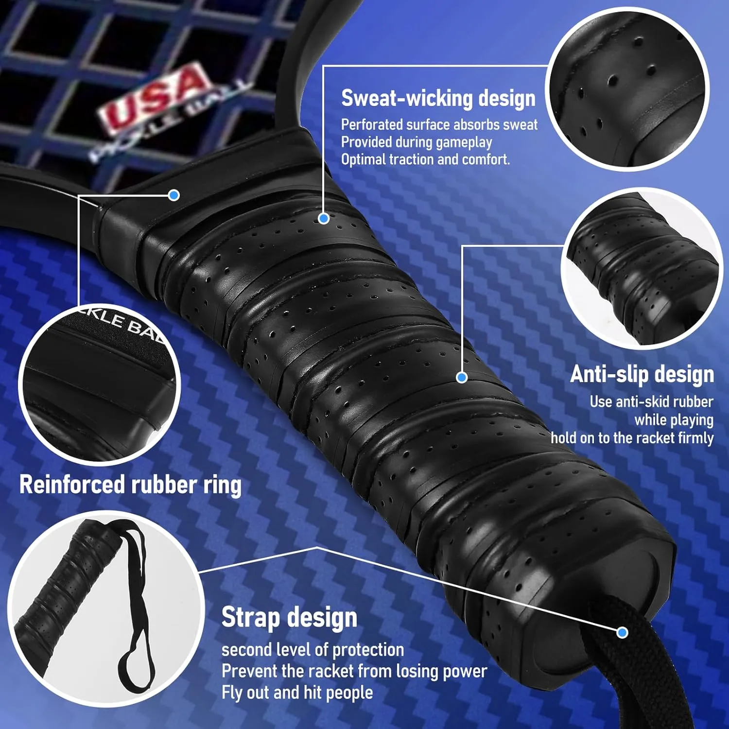 Premium Pickleball Set - Carbon Fiber Material -Includes 2 Pickleball Paddles, Perfect for Men and Women - Ideal Pickleball Gifts for Players