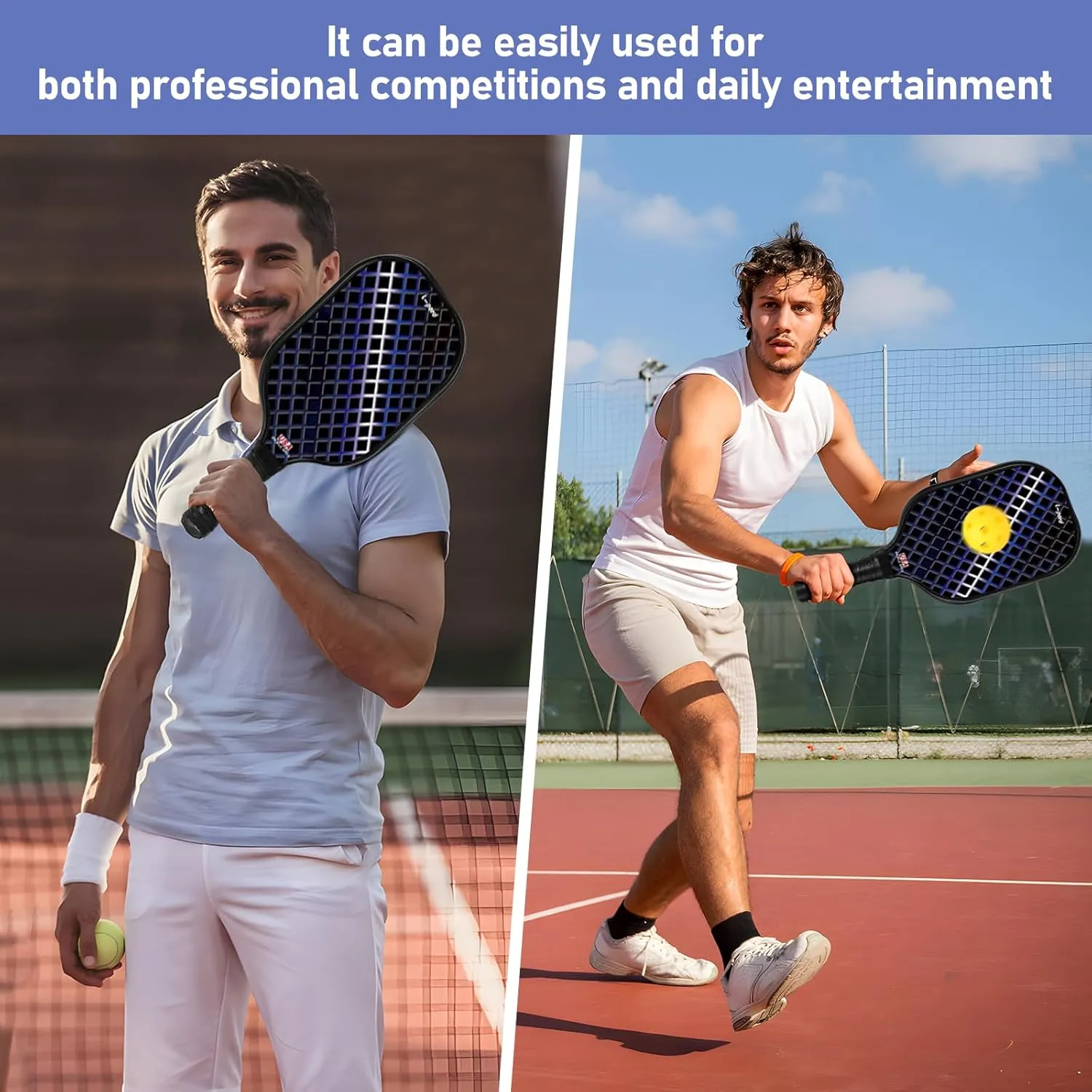 Premium Pickleball Set - Carbon Fiber Material -Includes 2 Pickleball Paddles, Perfect for Men and Women - Ideal Pickleball Gifts for Players