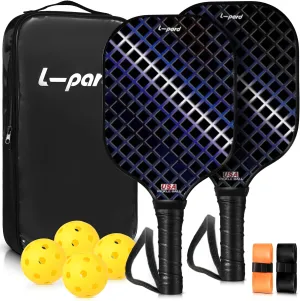 Premium Pickleball Set - Carbon Fiber Material -Includes 2 Pickleball Paddles, Perfect for Men and Women - Ideal Pickleball Gifts for Players