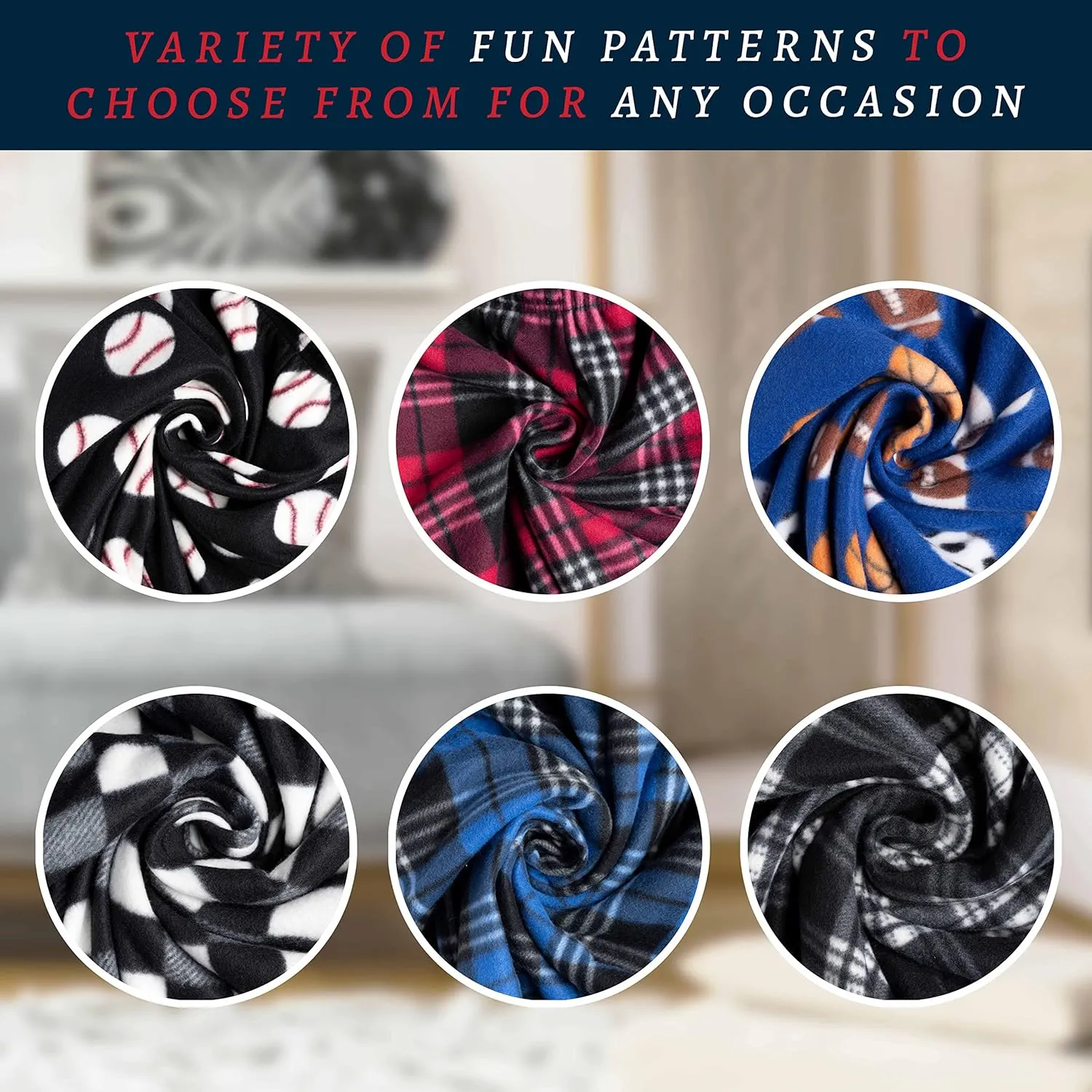 Premium Wear Men's Lounge Pants Fleece Pajamas with Pockets