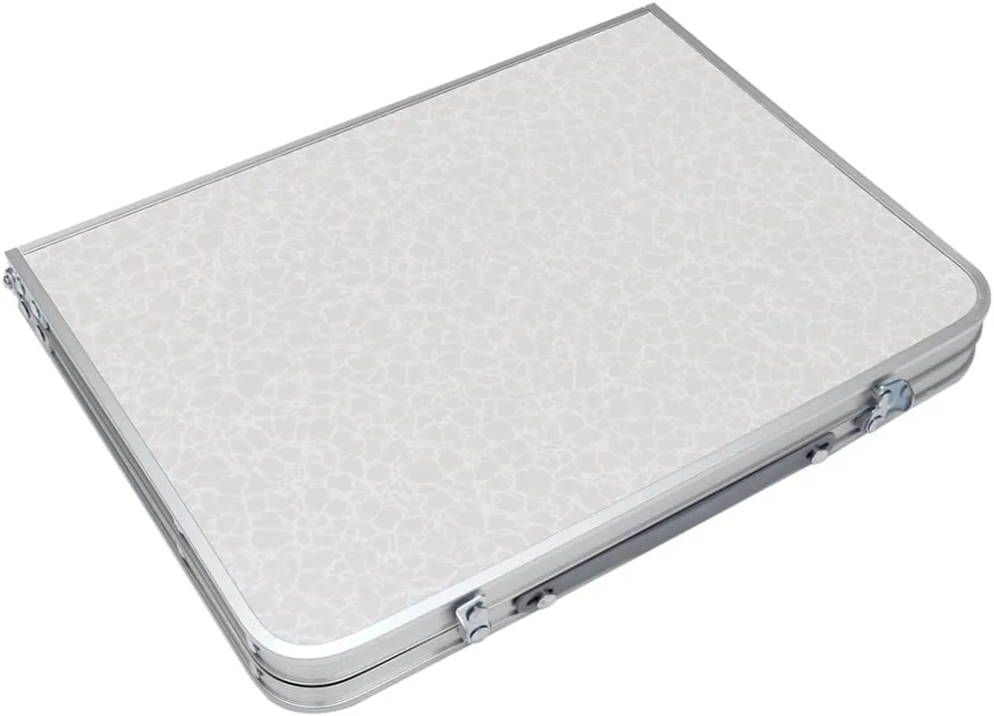 PRETYZOOM Aluminum Folding Table Multi-Function BBQ Camping Portable Compact Easy to Clean Outdoor