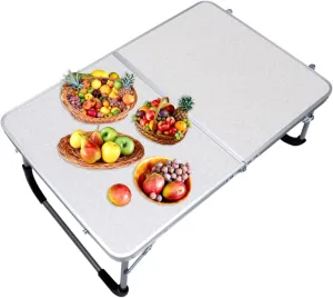 PRETYZOOM Lightweight Aluminum Folding Table Versatile BBQ Desk Quick Assembly for Camping Picnic Travel Easy to Clean