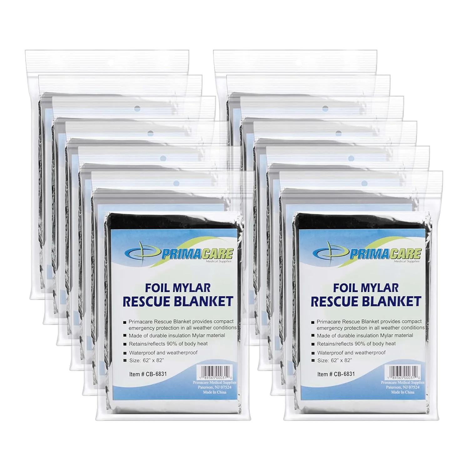 Primacare CSCB-6831 Emergency Foil Mylar Blanket (Pack of 200)