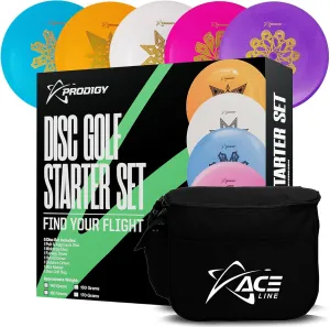 Prodigy Disc Golf Set | 5 Discs   Bag | Beginner Starter Set with 2 Drivers, 1 Fairway, 1 Midrange, 1 Putter | Free Mini Marker