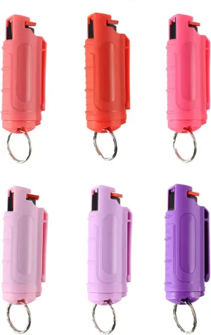 Pure Color Pepper Spray Self Defense Safety Keychain Set for Women Quick Release OC Pepper Spray Gel