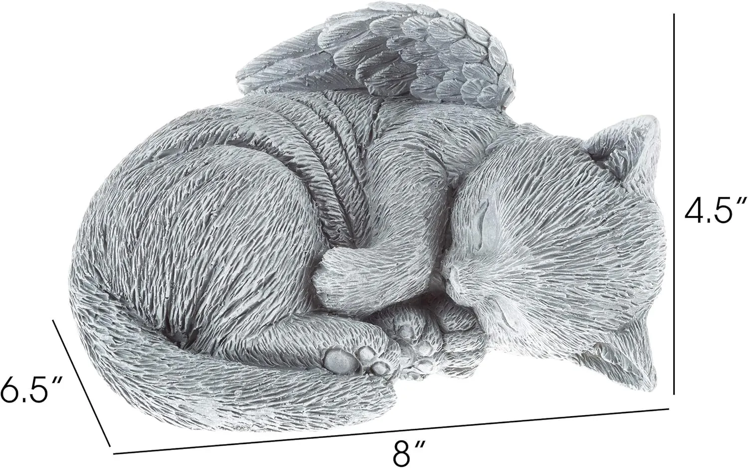 Pure Garden Cat Memorial Stone - Peaceful Sleeping Kitten Angel Statue for Garden, Remembrance, Grave Marker, and Loss - Pet Sympathy Gift (Gray)