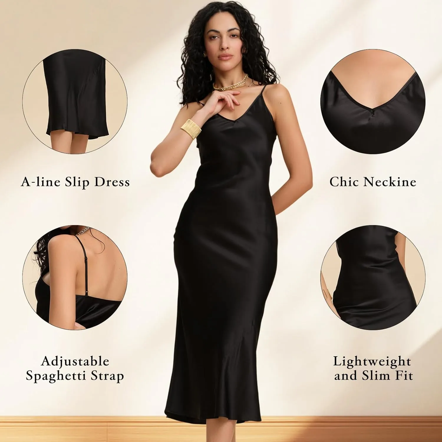 Pure Mulberry Silk Dress for Women Summer Slip Long Dress A Line Sleeveless Cocktail Guest Party V-Neck Sexy Dresses
