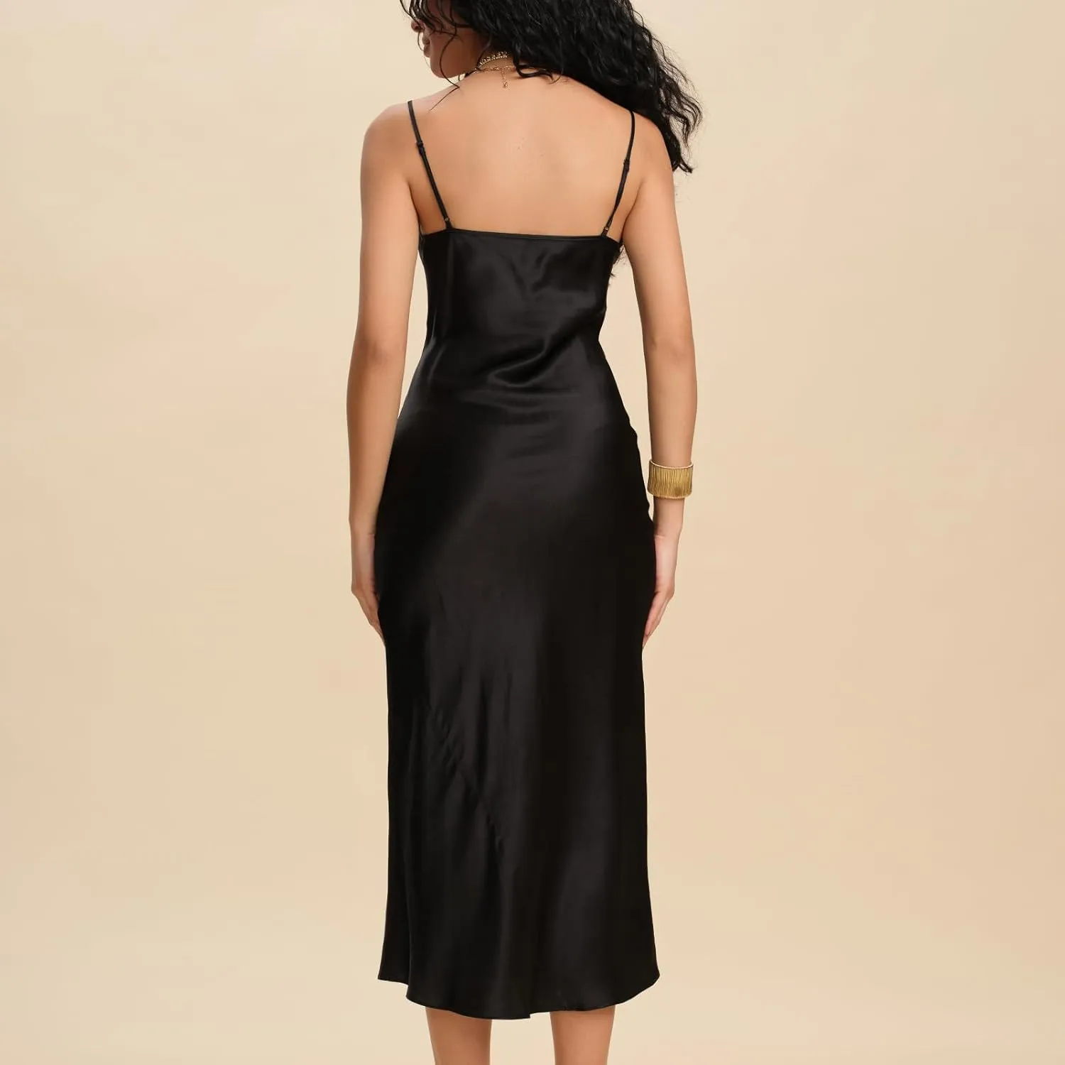 Pure Mulberry Silk Dress for Women Summer Slip Long Dress A Line Sleeveless Cocktail Guest Party V-Neck Sexy Dresses