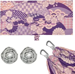 Purple Japanese Zephyr Cherry Blossoms Outdoor Hammocks with Tree Straps Fabric Hammock for Outside Camping Essentials