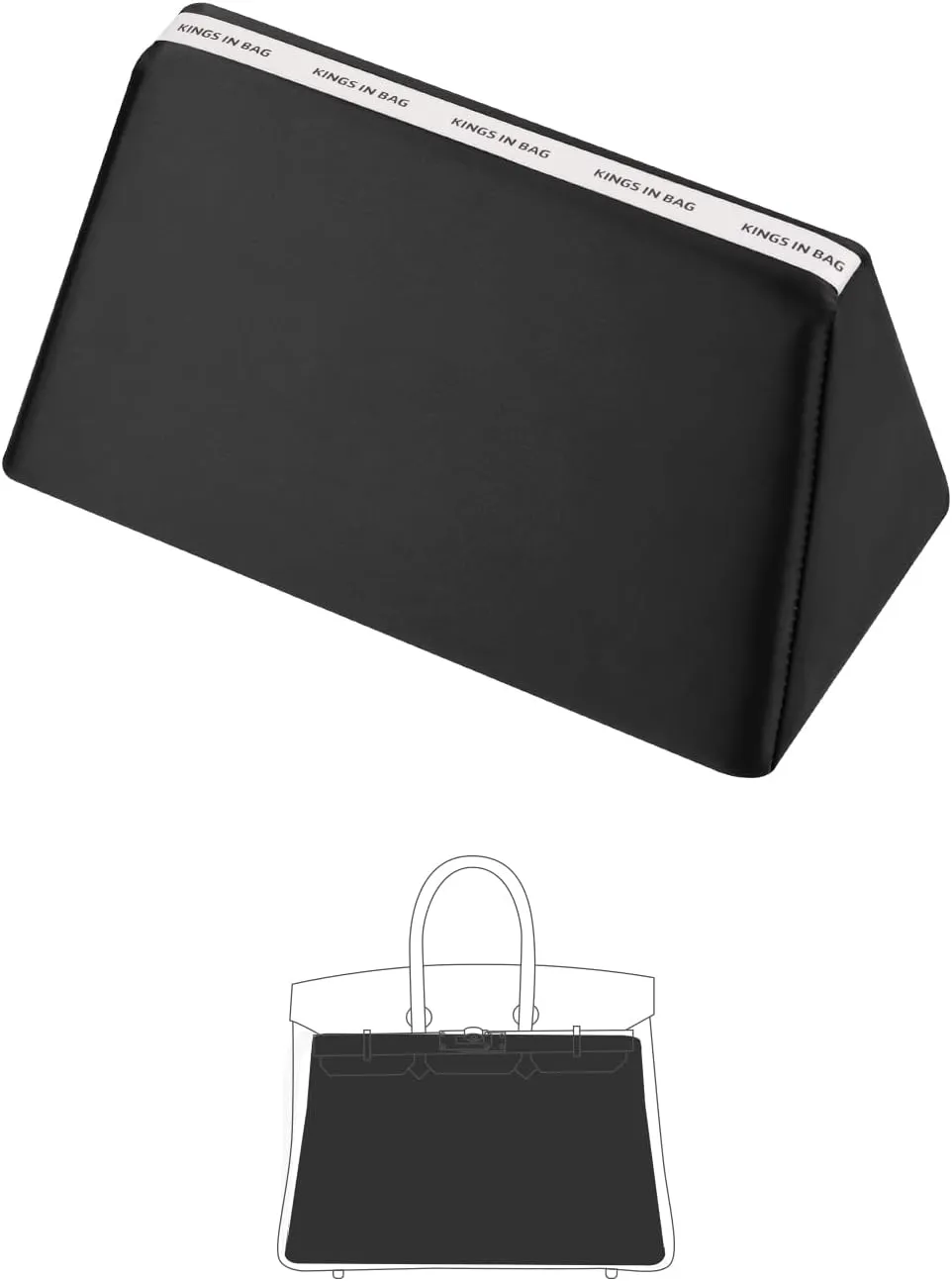 Purse Pillow for Birkin 25/30/35/40, Smooth Satin Bag Shaper Compatible with Hermes Birkin Bag, Memory Foam Pillows for Women Handbag, Lightweight Purse Stuffers for Shape(Black, BK30 Retourné)