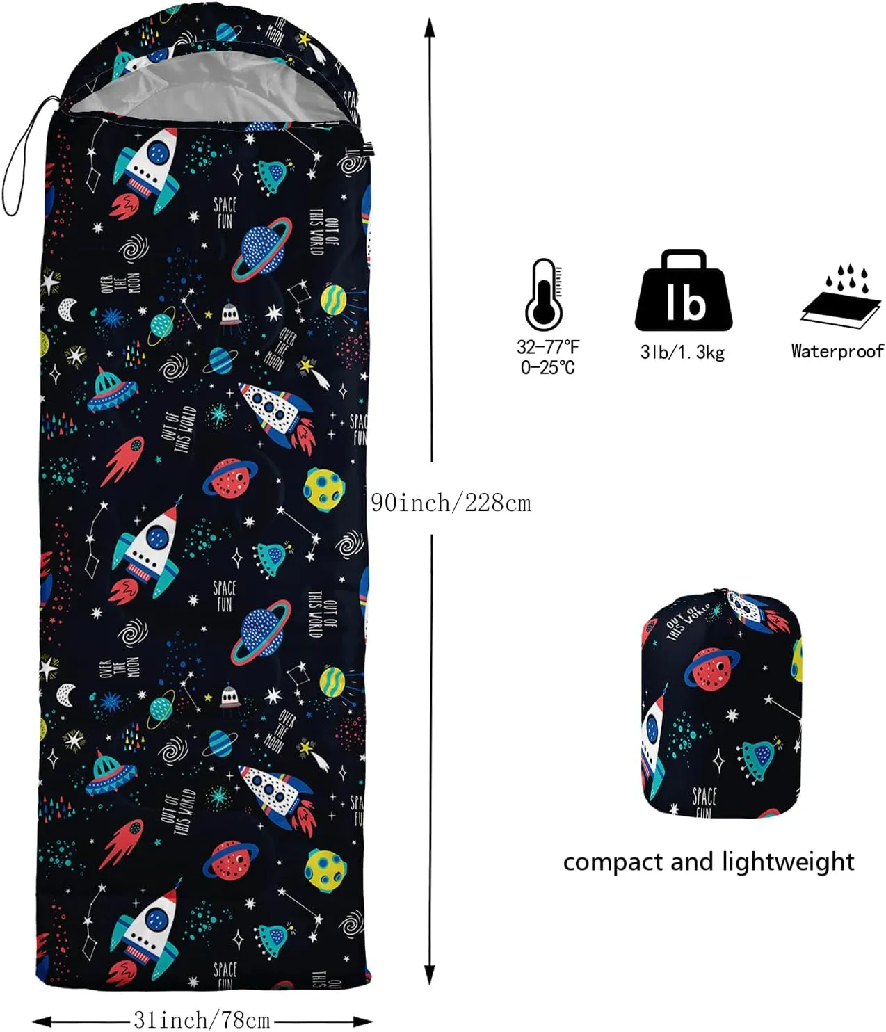 QOOMO Camping Sleeping Bags,3 Season Warm & Cool Weather,Lightweight,Waterproof Sleeping Bags for Adults & Kids,Traveling,and Outdoors,Camping Gear Equipment