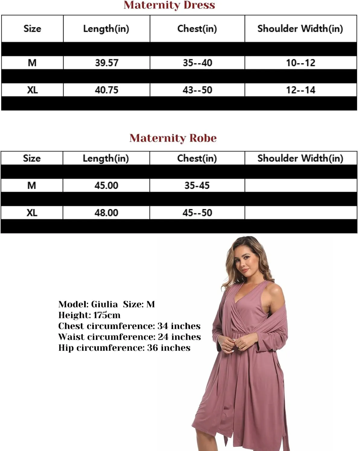 QTECLOR Mommy Robe Set for Maternity with Matching Swaddle Blanket, Delivery Labor Gown Robe for Hospital Women Dress