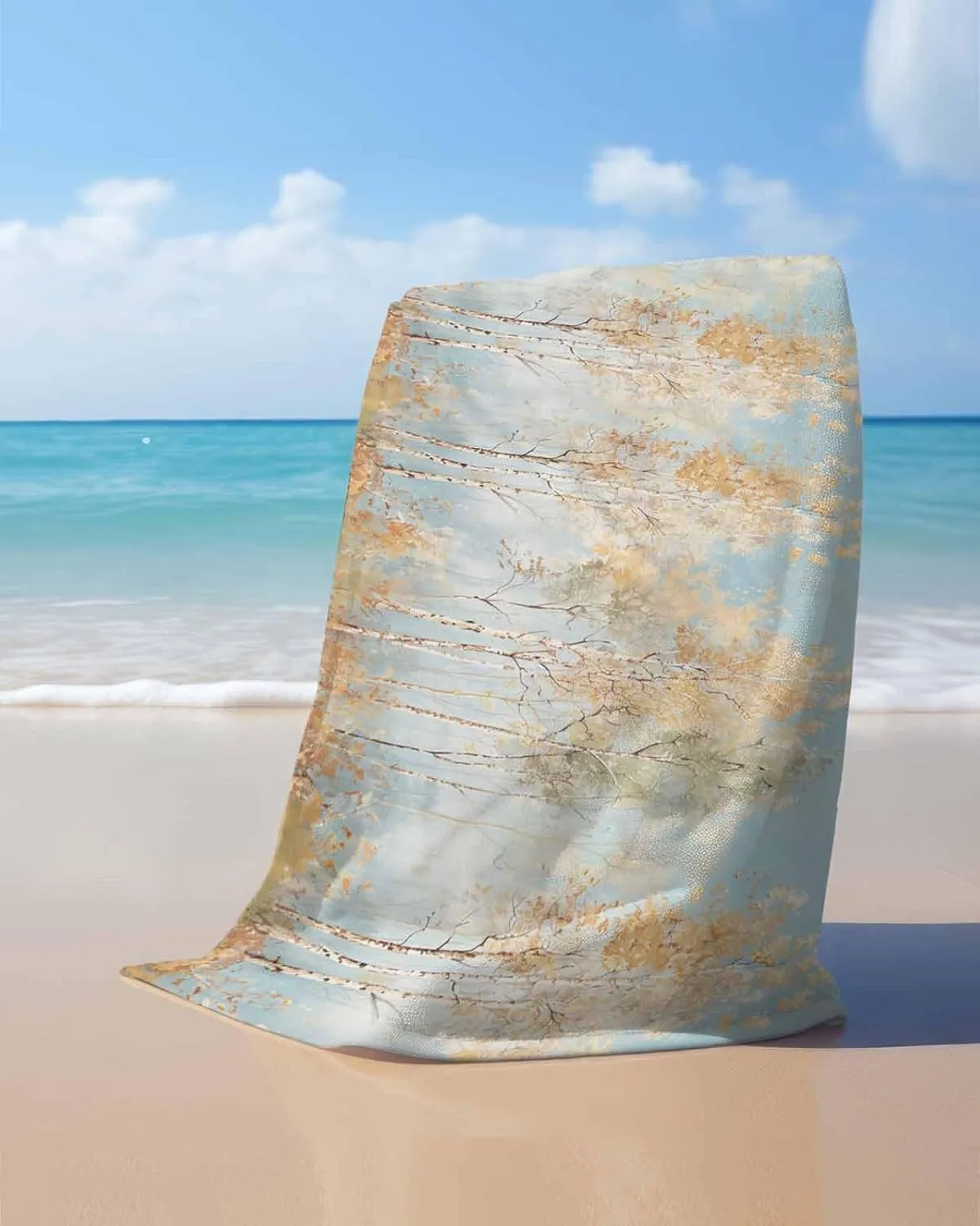 Quick-Drying Microfiber Beach Towel, Abstract Art Soft Absorbent Bath Shower Towels, Oil Painting Plants Tree Lightweight Portable Towel/Blanket for Travel/Swimming Pool/Camping/Yoga/Gym，23x47 Inch
