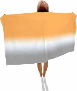 Quick-Drying Microfiber Beach Towel, Gradient Soft Absorbent Bath Shower Towels, Orange White Gray Lightweight Portable Towel/Blanket for Travel/Swimming Pool/Camping/Yoga/Gym，35x70 Inch