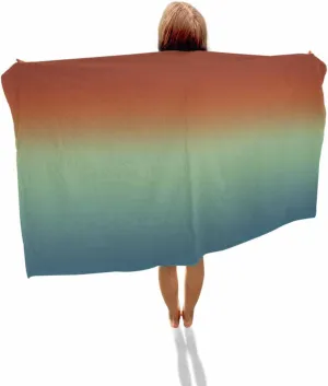 Quick-Drying Microfiber Beach Towel, Modern Abstract Art Soft Absorbent Bath Shower Towels, Red Green Gradient Lightweight Portable Towel/Blanket for Travel/Swimming Pool/Camping/Yoga/Gym，35x70 Inch