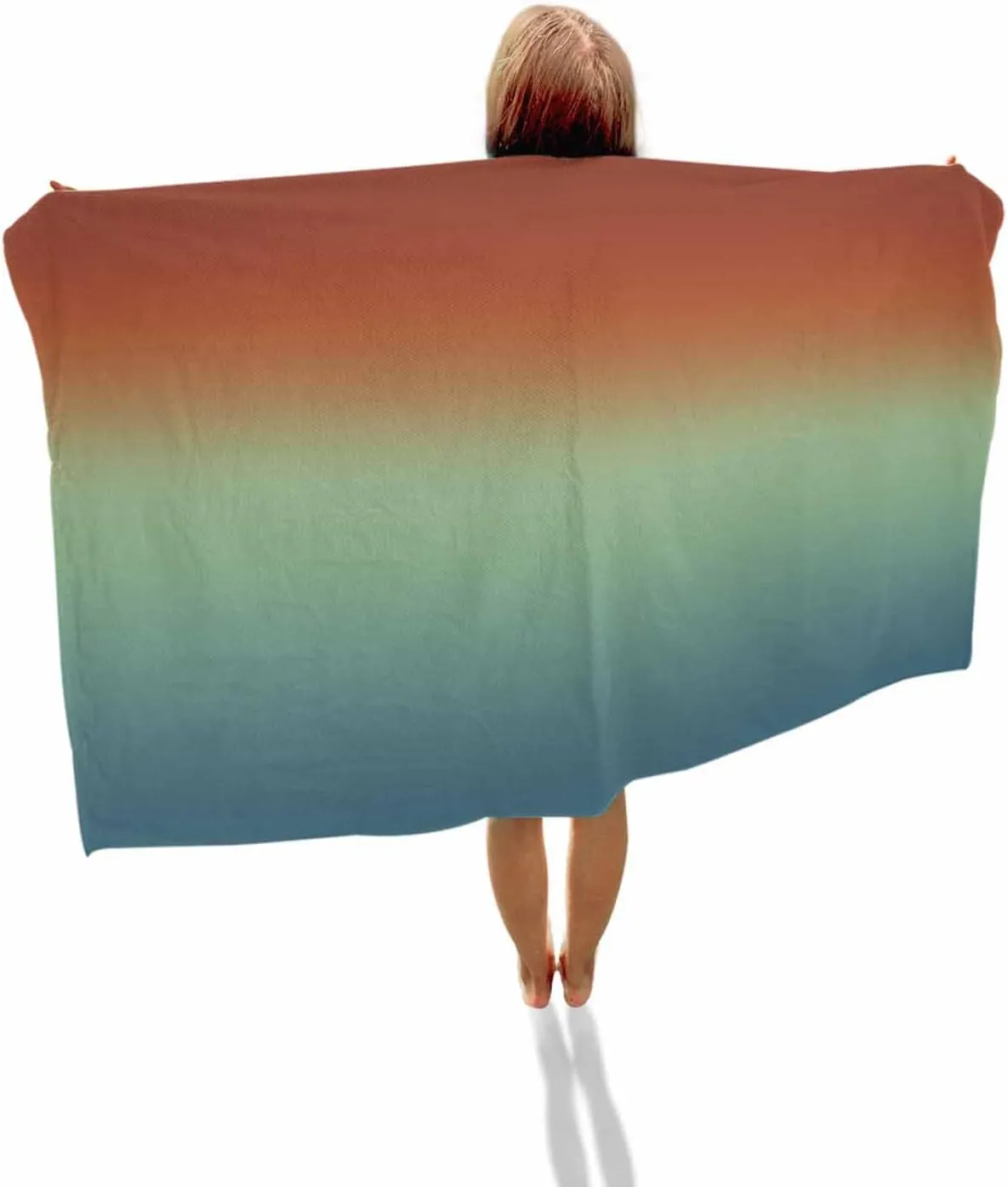 Quick-Drying Microfiber Beach Towel, Modern Abstract Art Soft Absorbent Bath Shower Towels, Red Green Gradient Lightweight Portable Towel/Blanket for Travel/Swimming Pool/Camping/Yoga/Gym，35x70 Inch