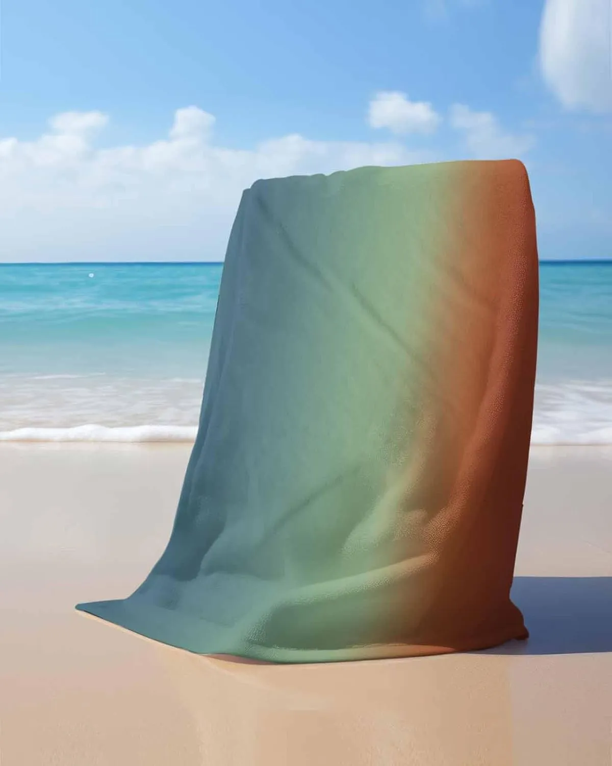 Quick-Drying Microfiber Beach Towel, Modern Abstract Art Soft Absorbent Bath Shower Towels, Red Green Gradient Lightweight Portable Towel/Blanket for Travel/Swimming Pool/Camping/Yoga/Gym，35x70 Inch
