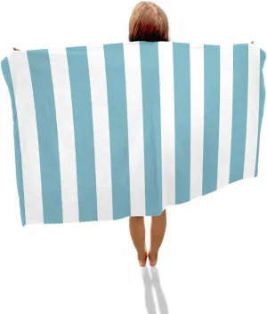 Quick-Drying Microfiber Beach Towel, Modern Simple Soft Absorbent Bath Shower Towels, Green Geometric Stripe Lightweight Portable Towel/Blanket for Travel/Swimming Pool/Camping/Yoga/Gym，35x70 Inch