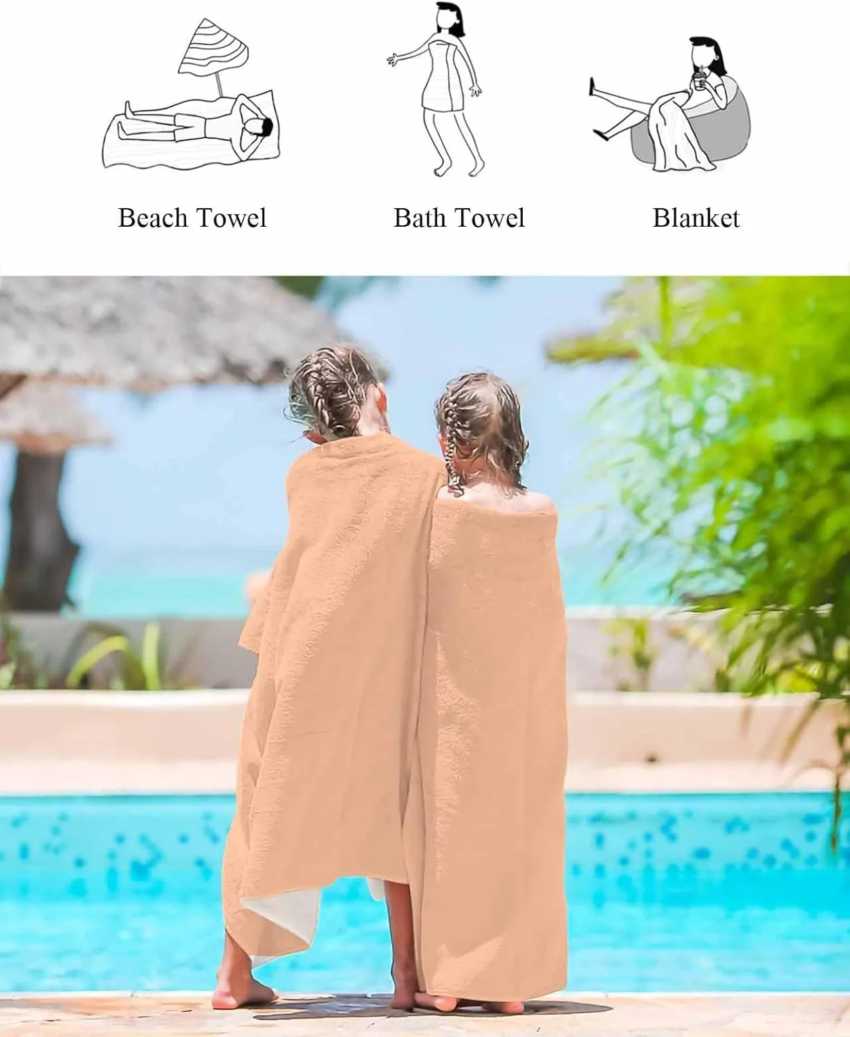 Quick-Drying Microfiber Beach Towel, Modern Simple Solid Soft Absorbent Bath Shower Towels, Pink Lightweight Portable Towel/Blanket for Travel/Swimming Pool/Camping/Yoga/Gym，35x70 Inch