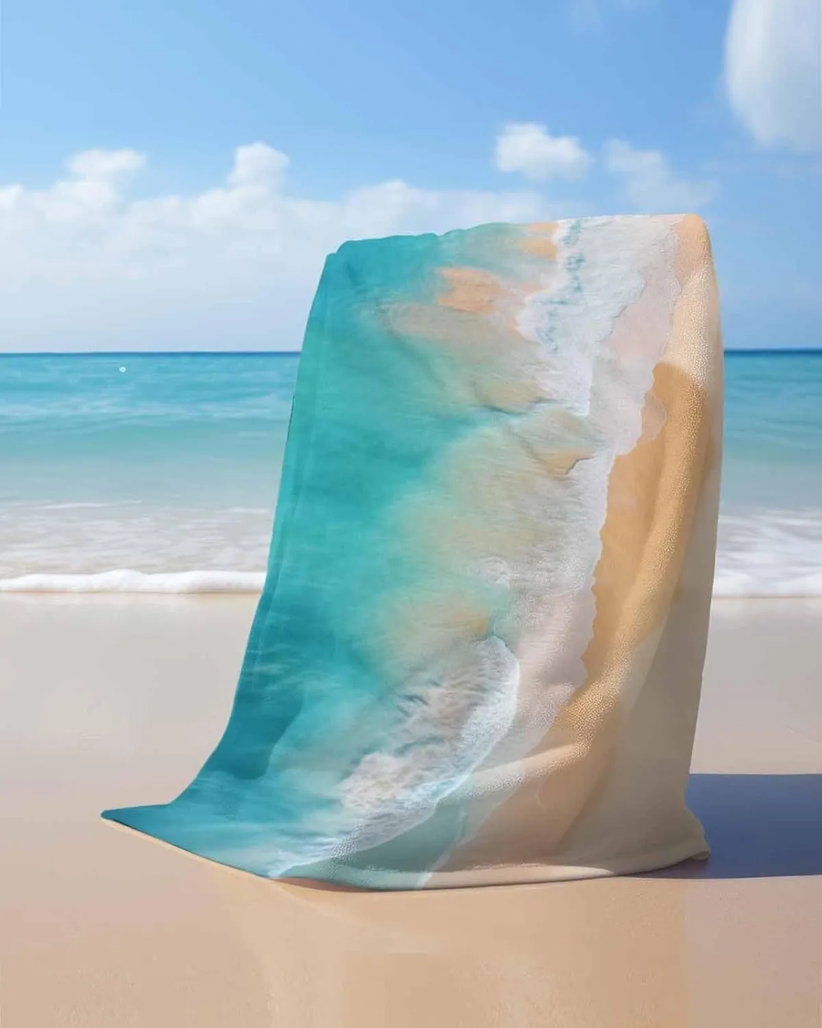 Quick-Drying Microfiber Beach Towel, Summer Ocean Vacation Beach Soft Absorbent Bath Shower Towels, Blue Lightweight Portable Towel/Blanket for Travel/Swimming Pool/Camping/Yoga/Gym，35x70 Inch