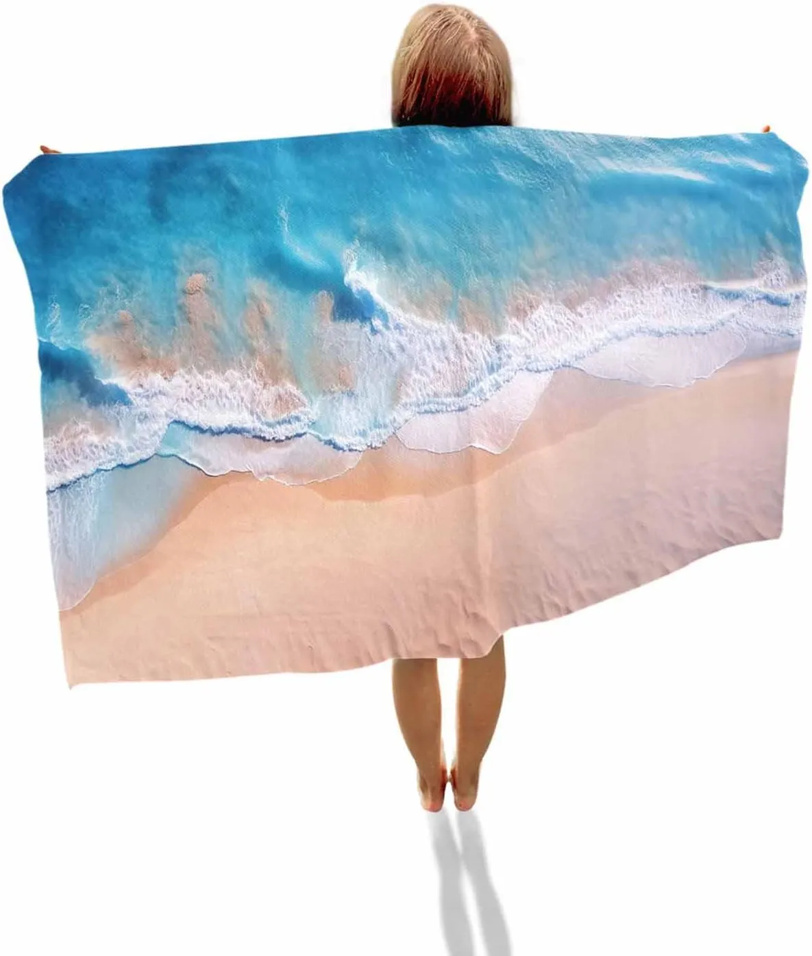 Quick-Drying Microfiber Beach Towel, Summer Ocean Vacation Beach Soft Absorbent Bath Shower Towels, Blue Lightweight Portable Towel/Blanket for Travel/Swimming Pool/Camping/Yoga/Gym，35x70 Inch