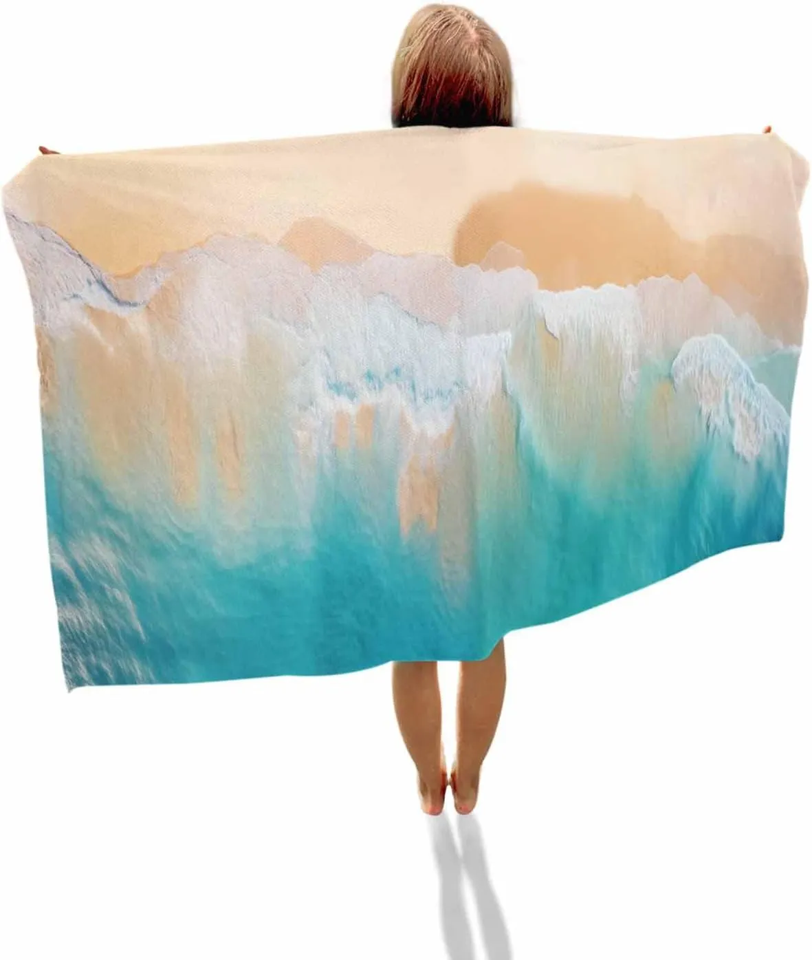 Quick-Drying Microfiber Beach Towel, Summer Ocean Vacation Beach Soft Absorbent Bath Shower Towels, Blue Lightweight Portable Towel/Blanket for Travel/Swimming Pool/Camping/Yoga/Gym，35x70 Inch