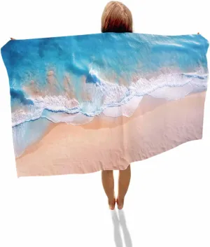 Quick-Drying Microfiber Beach Towel, Summer Ocean Vacation Beach Soft Absorbent Bath Shower Towels, Blue Lightweight Portable Towel/Blanket for Travel/Swimming Pool/Camping/Yoga/Gym，35x70 Inch