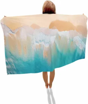 Quick-Drying Microfiber Beach Towel, Summer Ocean Vacation Beach Soft Absorbent Bath Shower Towels, Blue Lightweight Portable Towel/Blanket for Travel/Swimming Pool/Camping/Yoga/Gym，35x70 Inch